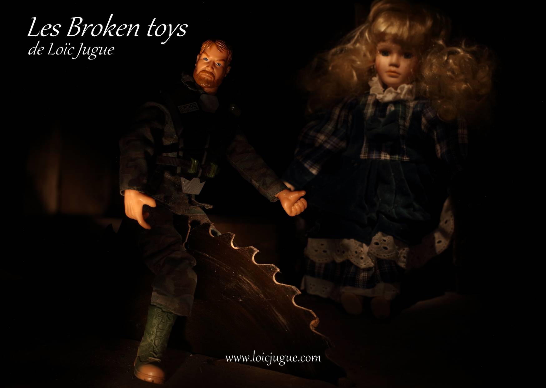Les broken toys de Loïc Jugue:  L'homme à la scie circulaire