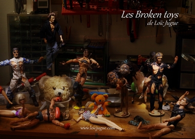 Les broken toys de Loïc Jugue: L'atelier de l'artiste